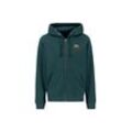 Hoodie ALPHA INDUSTRIES "Alpha Industries Men - Hoodies Basic Zip Hoodie Small Logo", Herren, Gr. L, grün (force grün), Obermaterial: 80% Baumwolle, 20% Polyester, regular fit, Sweatshirts