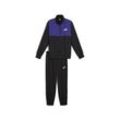 Jogginganzug PUMA "WOVEN COLORBLOCK SUIT CL" Gr. S, schwarz (puma schwarz, lapis lazuli), Herren, Obermaterial: 100% Polyester, colorblocking, Sportanzüge