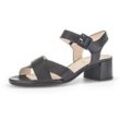 Sandalette GABOR "TUNIS", Damen, Gr. 37, schwarz, Nappaleder, klassisch, Schuhe, Sommerschuh, Sandale, Blockabsatz, in Weite G (=weit)