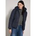 Steppjacke CECIL, Damen, Gr. L (42), blau (schwarz navy blau), Stoff, Obermaterial: 100% Polyester; Futter: 100% Polyester, unifarben, casual, normal normal, ohne Ausschnitt, Langarm Bündchen, Jacken, mit Kapuze