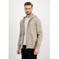 Hoodie ALPHA INDUSTRIES "Alpha Industries Men - Hoodies Basic Zip Hoodie Small Logo", Herren, Gr. L, beige (vintage sand), Obermaterial: 80% Baumwolle, 20% Polyester, regular fit, Sweatshirts