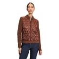 Strickjacke BETTY BARCLAY "Betty Barclay Strickweste mit Reißverschluss" Gr. 40, braun, Damen, Strick, Obermaterial: 73% Baumwolle, 27% Polyester metallisiert., Strickjacken, Glitzer