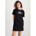 Shirtkleid ALPHA INDUSTRIES "Alpha Industries Women - T-Shirts Basic T Long Women", Damen, Gr. L, Normalgrößen, schwarz, Obermaterial: 100% Baumwolle, Kleider