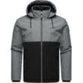 Outdoorjacke RAGWEAR "Roens", Herren, Gr. M (50), grau (dunkelgrau), Obermaterial: 100% Polyester, Innenfutter: 100% Polyester, Wattierung: 100% Polyester, casual, gerade hüftbedeckend, Langarm Ärmel ohne Ärmelschlitz Rippstrickbündchen, Jacken, Wasserdichte Herren Übergangsjacke mit Kapuze