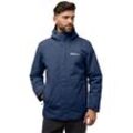 Funktionsjacke JACK WOLFSKIN "ALTENBERG 3IN1", Herren, Gr. M, blau (midnight sky), Obermaterial: 100% Polyester, sportlich, hoch geschlossener Ausschnitt, Langarm mit verstellbarem Klettverschluss, Jacken