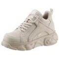 Plateausneaker BUFFALO, Damen, Gr. 41, beige, Lederimitat, sportlich, Schuhe, mit Memory Foam-Innensohle