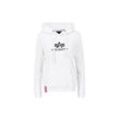 Hoodie ALPHA INDUSTRIES "Alpha Industries Women - Hoodies New Basic Hoodie Women", Damen, Gr. L, weiß, Obermaterial: 80% Baumwolle, 20% Polyester, regular fit, Sweatshirts