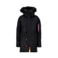 Winterjacke ALPHA INDUSTRIES "Alpha Industries Women - Cold Weather Jackets", Damen, Gr. M, schwarz (schwarz, schwarz), Obermaterial: 100% Nylon, Futter: 100% Nylon, Füllung: 100% Polyester, Jacken