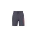 Shorts ALPHA INDUSTRIES "Alpha Industries Men - Shorts Alpha Puff Print Short", Herren, Gr. L, Normalgrößen, grau (vintage grau), Obermaterial: 80% Baumwolle, 20% Polyester, Hosen