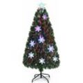 150cm led Künstlicher Weihnachtsbaum mit Glasfaser-Farbwechsler und Sternspitze, Tannenbaum pvc Nadeln, Christbaum ideal für Zuhause, Büro, Hotels,