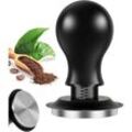 Ahlsen - Tamper 51 mm, Kaffee-Tamper mit gewelltem Edelstahlboden, Druckregulierung, Espresso-Tamper für Barista-Set