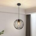 Pendellampe Schwarz Hängelampe Rund - Pendelleuchte Vintage E27 Hängeleuchte Retro Industrie Esstischlampe Küchenlampe Wohnzimmer Treppenhaus Flur