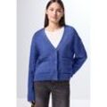 Cardigan STREET ONE STUDIO Gr. 34, force blau meliert Damen Strickjacken mit V-Ausschnitt