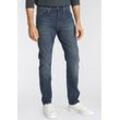 Tapered-fit-Jeans LEVI'S "502 TAPER" Gr. 33, Länge 32, blau (med indigo), Herren, Obermaterial: 99% Baumwolle, 1% Elasthan, Jeans in elegantem, modernem Stil