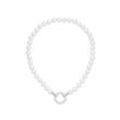 Collier LADY, weiß, Halsketten, Damen, 45, Perlen, L: 45cm