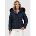 Steppjacke ALIFE & KICKIN "SunndustAK A" Gr. L (40), blau (marine), Damen, Steppware, Obermaterial: 100% Polyester, unifarben, Jacken, hochwertige Winterjacke mit abnehmbarem Fellimitat