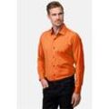 Langarmhemd RUSTY NEAL, Herren, Gr. 4XL, EURO-Größen, orange, 60% Baumwolle, 37% Polyester, 3% Elasthan, unifarben, casual, Langarm, Hemden, mit Weste und Krawatte