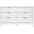 Weißes mattes Sideboard mit goldenem Metall 6 Schubladen L120 cm GIANA