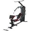 Kraftstation "Multi-Gym Competition", schwarz (schwarz, rot), MOTIVE FITNESS BY U.N.O., KraftstationenB:103cm H:212cm L:250cm, multifunktionale Fitnessstation, max. Trainingsgewicht 45 kg, B:103cm H:212cm L:250cm