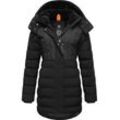 Winterjacke RAGWEAR "Ashanta Block", Damen, Gr. XXL (44), schwarz, Außenmaterial: 100% Polyester, Innenfutter: 100% Polyester, Wattierung: 100% Polyester, modisch, tailliert ca. Mitte Oberschenkel, hoch geschlossener Ausschnitt, Jacken, Wasserdichter gesteppter Winterparka mit gefütterter Kapuze