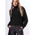 Strickpullover STREET ONE STUDIO Gr. 34, schwarz, Damen, Web, 60% Baumwolle, 40% Polyacryl, unifarben, Pullover, im soften Baumwoll-Mix