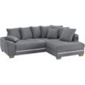 Ecksofa INOSIGN "Nikita II, L-Form", grau (novaclean avanti 1 stone), B:243cm H:88cm T:190cm, Novaclean Avanti (100% Polyester), Sofas, RGB-LED, Bluetooth-Soundsystem, wahlweise mit Bett, Bettkasten