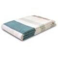 Plaid BIEDERLACK "Teal Charming" Wohndecken Gr. B/L: 150cm x 200cm, beige (natur, grün) mit Franse