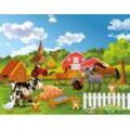 Fototapete PAPERMOON "Farm, Bauernhof", bunt (mehrfarbig), B:5m L:2,8m, Vlies, Tapeten