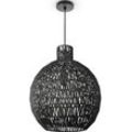 Pendelleuchte PACO HOME "ULLA" Lampen Gr. Ø 45cm H: 54cm, schwarz Lampe Papier Pendellampe Rustikal Korb LED Boho Rattan Optik E27