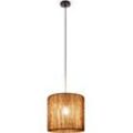 Pendelleuchte PACO HOME "Hugo Ramira", schwarz, Lampen, Ø 33cm H: 30cm, Wohnzimmer Esszimmer Rattan Optik Boho Schirm Papier E27 Modern, H:30cm