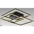 LED Deckenleuchte B.K.LICHT "BK_FR1505 Deckenlampe, Frame, Schwenkbar, Schwarz" Lampen schwarz 3-flammig, 3000 K warmweißes Licht, 568x568x95 mm (LxBxH)