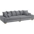 Big-Sofa INOSIGN "Nikita II", grau (novaclean avanti 1 stone), B:300cm H:88cm T:118cm, Novaclean Avanti (100% Polyester), Sofas, RGB-LED, Bluetooth-Soundsystem, wahlweise mit Kaltschaum