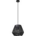 Pendelleuchte PACO HOME "Hugo Diego" Lampen Gr. Ø 32cm H: 28cm, schwarz Wohnzimmer Esszimmer Rattan Optik Boho Lampenschirm Papier