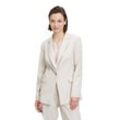 Longblazer BETTY & CO "Betty & Co Businessblazer mit Taschen", Damen, Gr. 36, grau, Obermaterial: 73% Polyester, 13% Viskose, 5% Polyester metallisiert, 5% Polyamid, 4% Elasthan. Futter: 100% Polyester., modisch, tailliert normal, Langarm, Blazer, Material