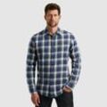 Karohemd PME LEGEND "Long Sleeve Shirt Twill Yarndyed Check", Herren, Gr. L, N-Gr, grau (salute), Web, Twill, Obermaterial: 100% Baumwolle, kariert, casual, regular fit Po-bedeckend, ohne Ausschnitt, Langarm Manschette, Hemden, mit Karomuster