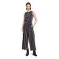 Overall BETTY & CO "Betty & Co Jumpsuit ohne Arm" Gr. 38, Normalgrößen, schwarz, Damen, Obermaterial: 73% Polyester, 21% Polyester metallisiert, 6% Elasthan. Futter: 100% Polyester., Overalls, Falten