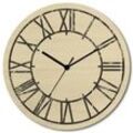 Wanduhr ARTLAND "Zeit mit römischer Ziffern Eleganz" Wanduhren Gr. B/H/T: 30cm x 30cm x 0,6cm, Funkuhr, beige (naturfarben) wahlweise mit Quarz- oder Funkuhrwerk, lautlos ohne Tickgeräusche