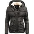 Winterjacke NAVAHOO "Megan", Damen, Gr. S (36), schwarz, Oberstoff: 100% Polyester, Futter: 100% Polyester, Wattierung: 100% Polyester, Ärmelfutter: 100% Polyester, Kunstpelz: 90% Polyacryl, 10% Polyester, clean, modisch, tailliert hüftbedeckend, Langarm Ärmel ohne Ärmelschlitz Rippstrickbündchen, Jacken, stylische Damen Steppjacke mit Teddyfutter