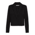 Jackenblazer FRANSA "Jackenblazer FRBlazer", Damen, Gr. L, schwarz, Obermaterial: 74% Polyester PES. 21% Viskose LENZING ECOVERO CV LenzEcov. 5% Elasthan EL., casual, mini, Blazer