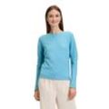 Strickpullover BETTY & CO "Betty & Co Strickpullover mit Strickdetails" Gr. 36, blau (light blau melange), Damen, Obermaterial: 100% Baumwolle., Pullover, Struktur