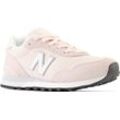 Sneaker NEW BALANCE "WL515", Gr. 36,5, rosa (rosa, weiß), Leder, Textil, sportlich, Schuhe