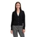 Strickjacke BETTY BARCLAY "Betty Barclay Feinstrickjacke mit V-Ausschnitt", Damen, Gr. 36, schwarz, Strick, Obermaterial: 72% Viskose, 28% Polyamid., modisch, figurumspielend normal, Langarm, Strickjacken, Knöpfe