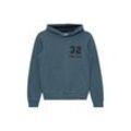 Sweatshirt S.OLIVER JUNIOR Gr. L (158/164), blau (mid blau), Jungen, Jersey, Obermaterial: 90% Baumwolle, 10% Polyester, unifarben, Sweatshirts, mit Kapuze