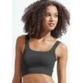 Crop-Top LASCANA Gr. XS (32/34), schwarz Damen Tops Seamless Top mit Rippstruktur