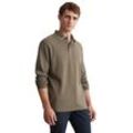 Langarm-Poloshirt MARC O'POLO "aus Bio-Baumwolle" Gr. S, braun Herren, Shirts