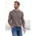 Strickpullover AUTHENTIC LE JOGGER, Herren, Gr. S (44/46), grün (khaki), Strick, Obermaterial: 100% Baumwolle, unifarben, casual, regular fit, Rundhals, Langarm Bündchen, Pullover, mit Double-Layer Optik, Rundhalspullover aus reiner Baumwolle