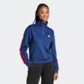 Sweatjacke ADIDAS SPORTSWEAR "W ICONIC 3S TT", Damen, Gr. S, blau (team navy blau, better scarlet), Obermaterial: 53% Baumwolle, 47% Polyester, Sweatjacken