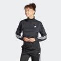 Sweatjacke ADIDAS SPORTSWEAR "W ICONIC 3S TT", Damen, Gr. S, schwarz-weiß (schwarz, weiß), Obermaterial: 53% Baumwolle, 47% Polyester, Sweatjacken