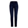 5-Pocket-Jeans FRANSA "5-Pocket-Jeans FRVilja", Damen, Gr. 38, N-Gr, blau (pure indigo denim), Jeans, Obermaterial: 85% Baumwolle CO. 14% Polyester PES. 1% Elasthan EL., unifarben, casual, relaxed fit lang, Jeans