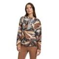 Sweatshirt BETTY BARCLAY "Betty Barclay Sweatshirt mit hohem Kragen", Damen, Gr. 36, grau (grau, braun), Steppware, Obermaterial: 72% Viskose, 24% Polyester, 4% Elasthan., casual, lässig geschnitten normal, Langarm, Sweatshirts, Struktur